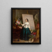 Vrouw schilderij van bloemen aan het ezel - Jean - Baptiste Antoine Émile Branger — ingelijst kunstwerk aan de muur