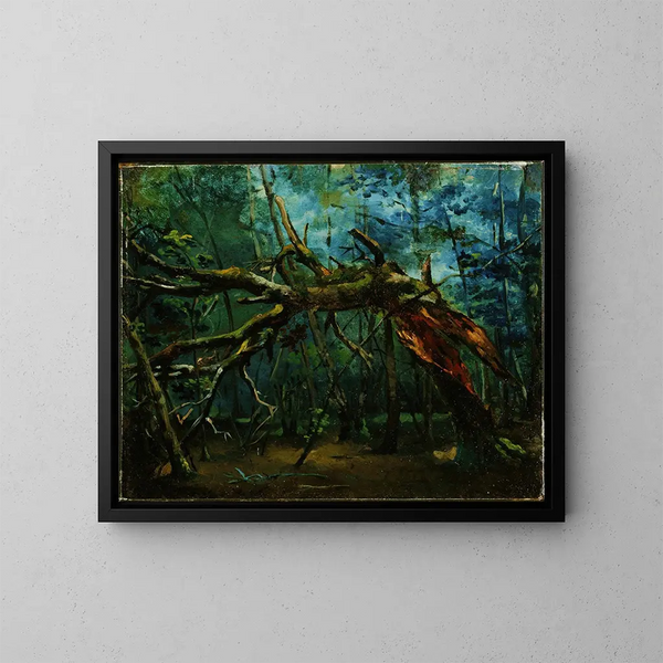 Een gevallen boom - Jean-Baptiste-Camille Corot — ingelijst kunstwerk aan de muur