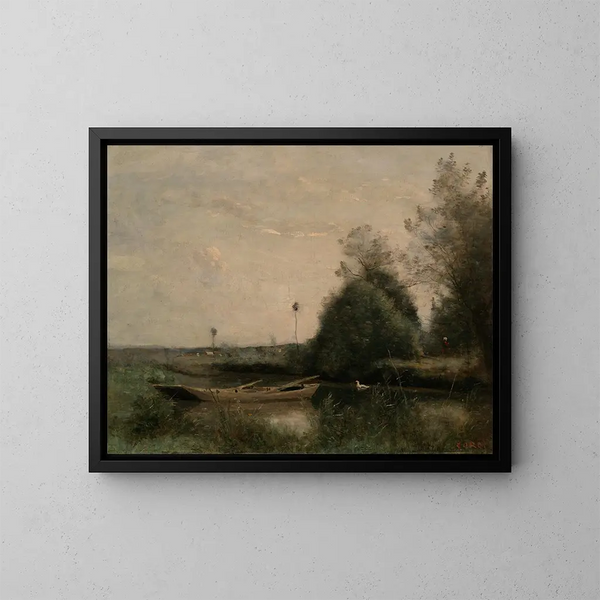 Een vijver bij Mortain - Jean-Baptiste-Camille Corot — ingelijst kunstwerk aan de muur