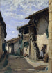 Een dorpsstraat in Dardagny - Jean-Baptiste-Camille Corot — weergave van het kunstwerk