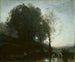 Nymphe en kind in bad - Jean-Baptiste-Camille Corot — weergave van het kunstwerk