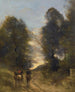 van een schilderij met Gallische ruiters in een landschap - Jean-Baptiste-Camille Corot — weergave van het kunstwerk