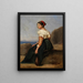 Vrouw zittend met een mandoline - Jean-Baptiste-Camille Corot — ingelijst kunstwerk aan de muur