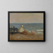 Vrouw en kind aan de rand van de zee in Étretat - Jean-Baptiste-Camille Corot — ingelijst kunstwerk aan de muur