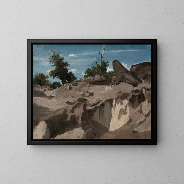 Fort de Fontainebleau au plateau BRL - Jean-Baptiste-Camille Corot — ingelijst kunstwerk aan de muur