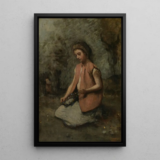 JeanBaptisteCamille Corot - Girl Weaving a Garland.webp