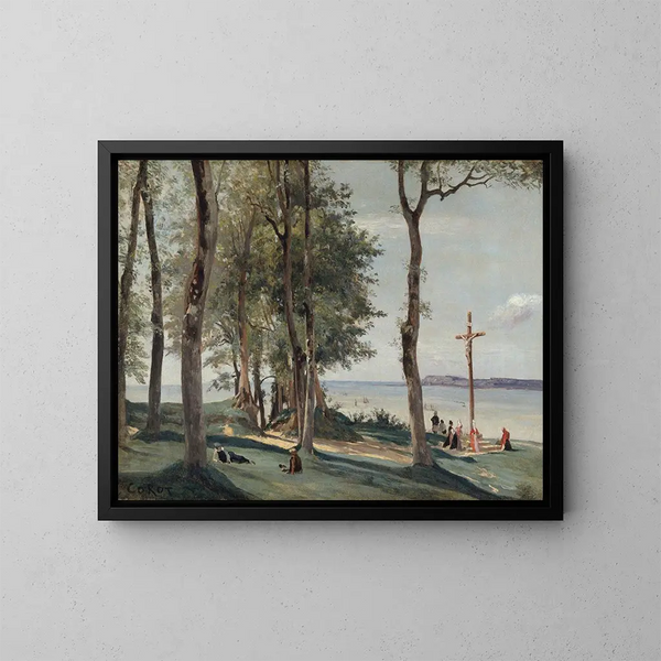 Calvaire de Honfleur - Jean-Baptiste-Camille Corot — ingelijst kunstwerk aan de muur