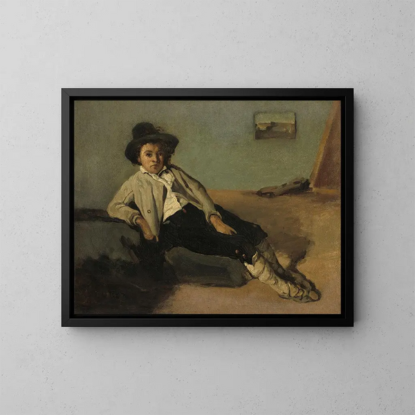 Jonge boer uit Italië - Jean-Baptiste-Camille Corot — ingelijst kunstwerk aan de muur