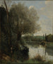 De lezeres aan de bosrijke oever - Jean-Baptiste-Camille Corot — weergave van het kunstwerk