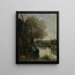 De lezeres aan de bosrijke oever - Jean-Baptiste-Camille Corot — ingelijst kunstwerk aan de muur