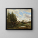 Laveuses aan de waterkant - Jean-Baptiste-Camille Corot — ingelijst kunstwerk aan de muur
