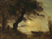 De boot in het maanlicht - Jean-Baptiste-Camille Corot — weergave van het kunstwerk