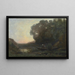 De bootwerker, de oever, zonsondergang - Jean-Baptiste-Camille Corot — ingelijst kunstwerk aan de muur