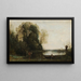 De visser in roeiboot aan de oever - Jean-Baptiste-Camille Corot — ingelijst kunstwerk aan de muur