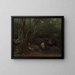 van een meisje met geitenzitje naast een beekje in een bos - Jean-Baptiste-Camille Corot — ingelijst kunstwerk aan de muur