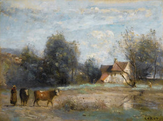 JeanBaptisteCamille Corot - Luzancy Petites Maisons De Paysans Au Bord De Leau.webp