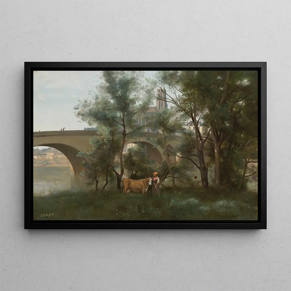 JeanBaptisteCamille Corot - Mantes Les Bords De La Seine Au Pied Du Pont.webp
