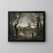 Mantes bij schemering - Jean-Baptiste-Camille Corot — ingelijst kunstwerk aan de muur