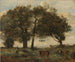 Marécages boisés avec trois vaches - Jean-Baptiste-Camille Corot — weergave van het kunstwerk