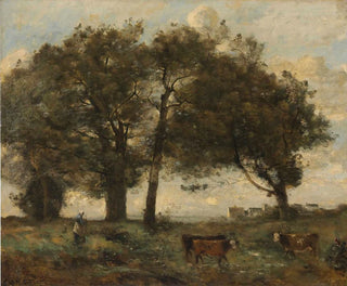 JeanBaptisteCamille Corot - Marecages Boise Avec Trois Vaches.webp