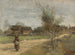 van een boerenlandschap op een weg met uitzicht op een dorp - Jean-Baptiste-Camille Corot — weergave van het kunstwerk