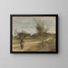 van een boerenlandschap op een weg met uitzicht op een dorp - Jean-Baptiste-Camille Corot — ingelijst kunstwerk aan de muur