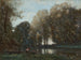 Vissersschilderij aangemeerd aan de groene oever - Jean-Baptiste-Camille Corot — weergave van het kunstwerk