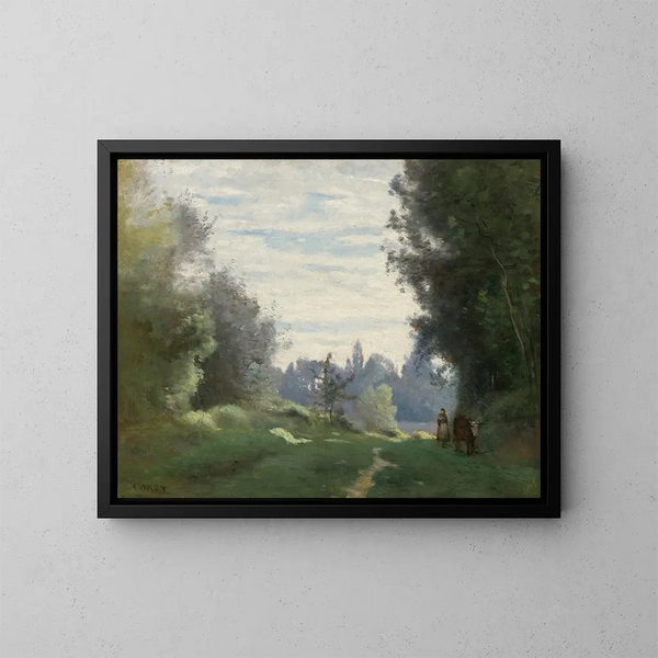 Ochtenden - Jean-Baptiste-Camille Corot — ingelijst kunstwerk aan de muur