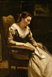 La Lettre - Jean-Baptiste-Camille Corot — weergave van het kunstwerk