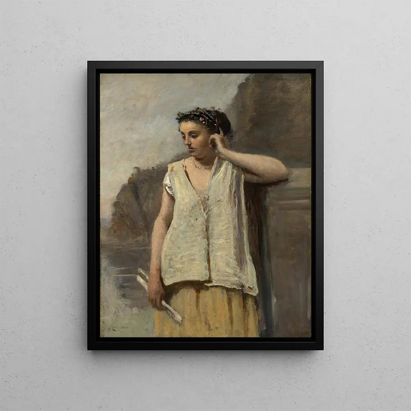 L'histoire de la Muse - Jean-Baptiste-Camille Corot — ingelijst kunstwerk aan de muur