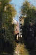 De molen aan de rivier de Thrain in Beauvais - Jean-Baptiste-Camille Corot — weergave van het kunstwerk