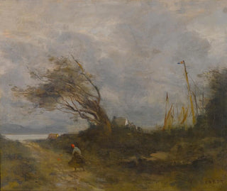 JeanBaptisteCamille Corot - Un Coup De Vent Au Bord De La Mer.webp