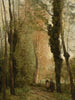 van een pad onder de bomen in de lente - Jean-Baptiste-Camille Corot — weergave van het kunstwerk