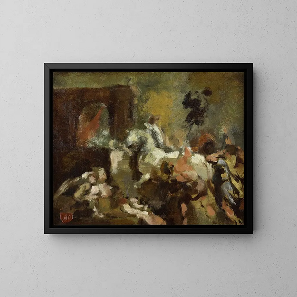 Triomfantelijke entree van Hendrik IV in Parijs naar Rubens - Jean-Baptiste Carpeaux — ingelijst kunstwerk aan de muur
