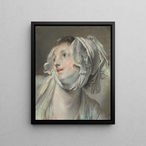JeanBaptiste Greuze - The head of a young woman wearing a bonnet and facing left.webp