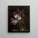 Vase de fleurs sur un entablement - Jean-Baptiste Monnoyer — framed artwork on a wall