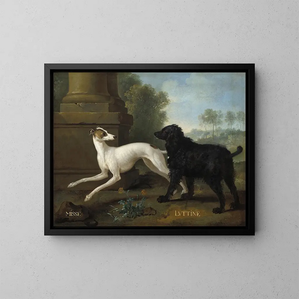 Misse en Luttine - Jean-Baptiste Oudry — ingelijst kunstwerk aan de muur
