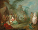 Een militaire kamp - Jean-Baptiste Pater — weergave van het kunstwerk