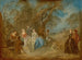 Een elegante compagnie in een park - Jean-Baptiste Pater — weergave van het kunstwerk