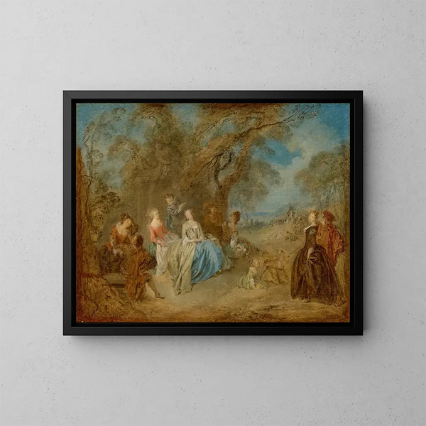 Een elegante compagnie in een park - Jean-Baptiste Pater — ingelijst kunstwerk aan de muur