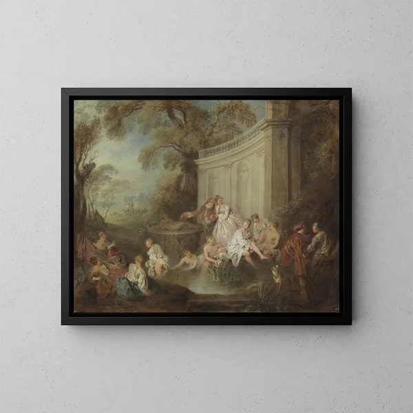 Compagnie de bains dans un parc - Jean-Baptiste Pater — ingelijst kunstwerk aan de muur