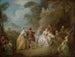 Courtoises scène in een park - Jean-Baptiste Pater — weergave van het kunstwerk