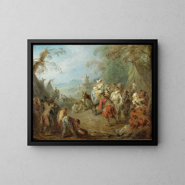Kampement - Jean-Baptiste Pater — ingelijst kunstwerk aan de muur