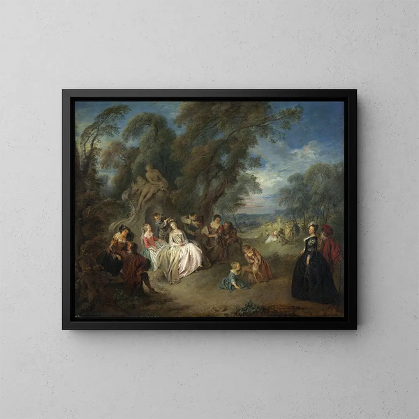 Feestelijke buitenfeest - Jean-Baptiste Pater — ingelijst kunstwerk aan de muur