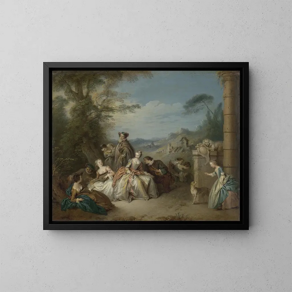 Feest van de galante in een landschap - Jean-Baptiste Pater — ingelijst kunstwerk aan de muur