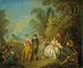 Feestelijke dans met een dansend paar - Jean-Baptiste Pater — weergave van het kunstwerk