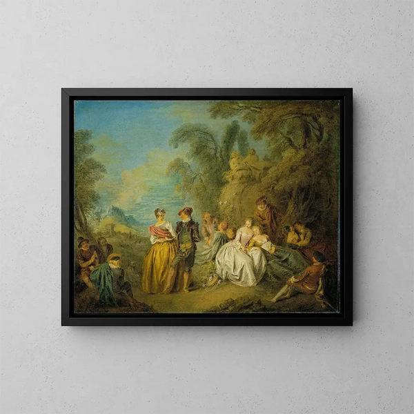 Feestelijke dans met een dansend paar - Jean-Baptiste Pater — ingelijst kunstwerk aan de muur