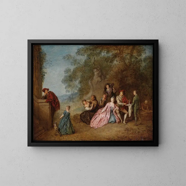 L'amour et le badinage - Jean-Baptiste Pater — ingelijst kunstwerk aan de muur