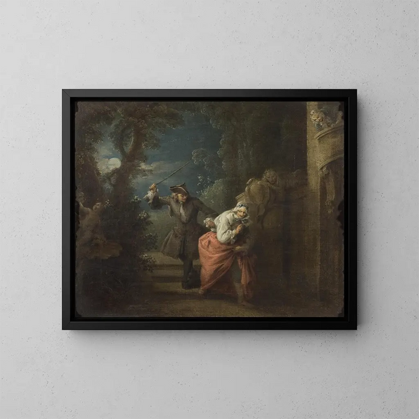 De bedrogen en tevreden echtgenoot - Jean-Baptiste Pater — ingelijst kunstwerk aan de muur