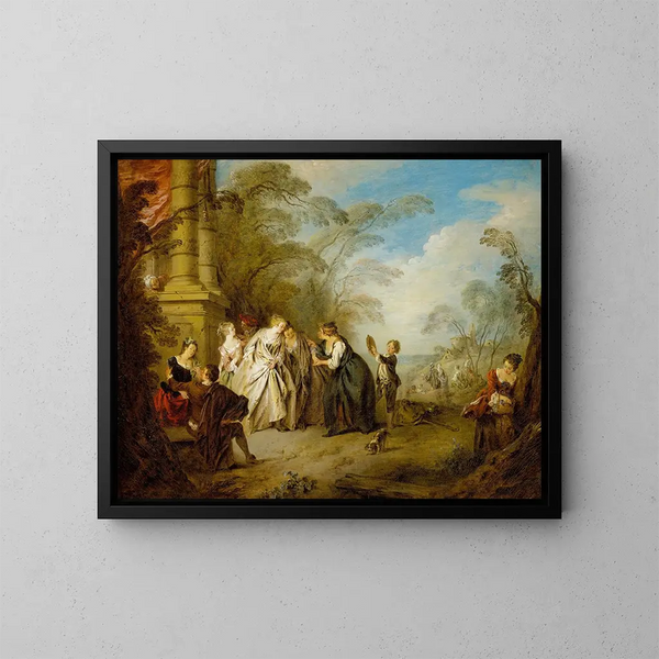 De waarzegger - Jean-Baptiste Pater — ingelijst kunstwerk aan de muur